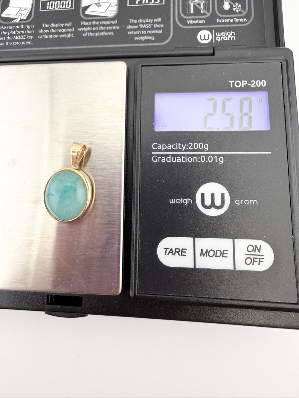 Vintage 14k Gold Aquamarine Pendant No Chain - Picture 5 of 5